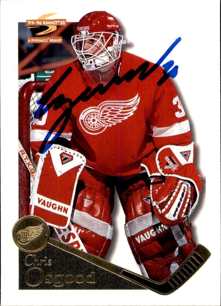 Chris Osgood Signed 1995/96 Pinnaclue Summit Card #122 Detroit Red Wings
