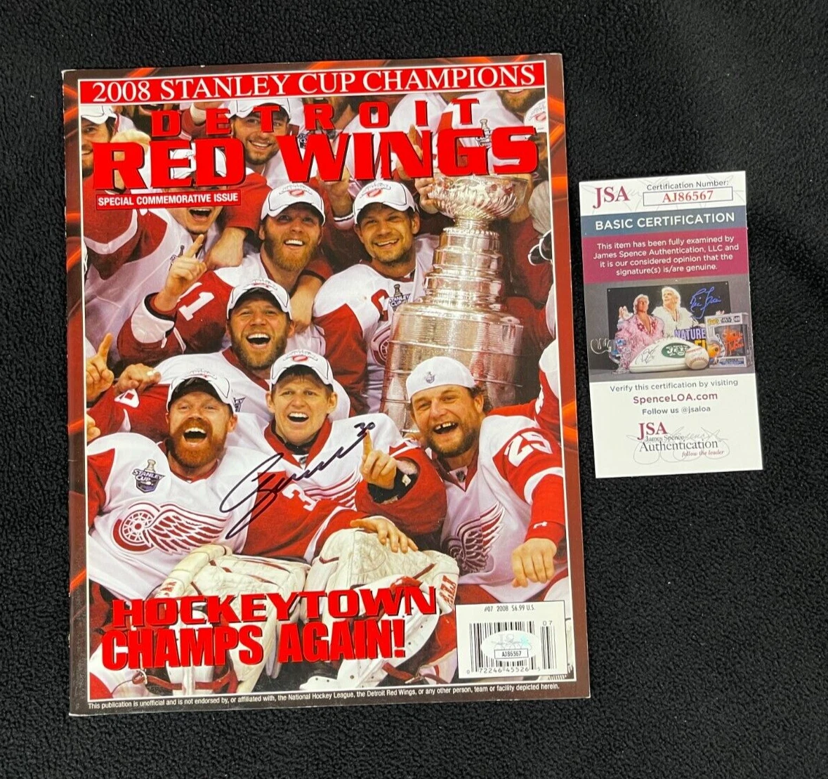 Chris Osgood Signed Detroit Red Wings 2008 Stanley Cup Magazine JSA COA
