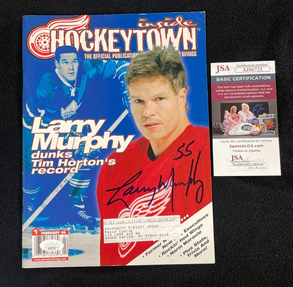 Larry Murphy Signed Detroit Red Wings Inside HockeyTown Magazine JSA COA
