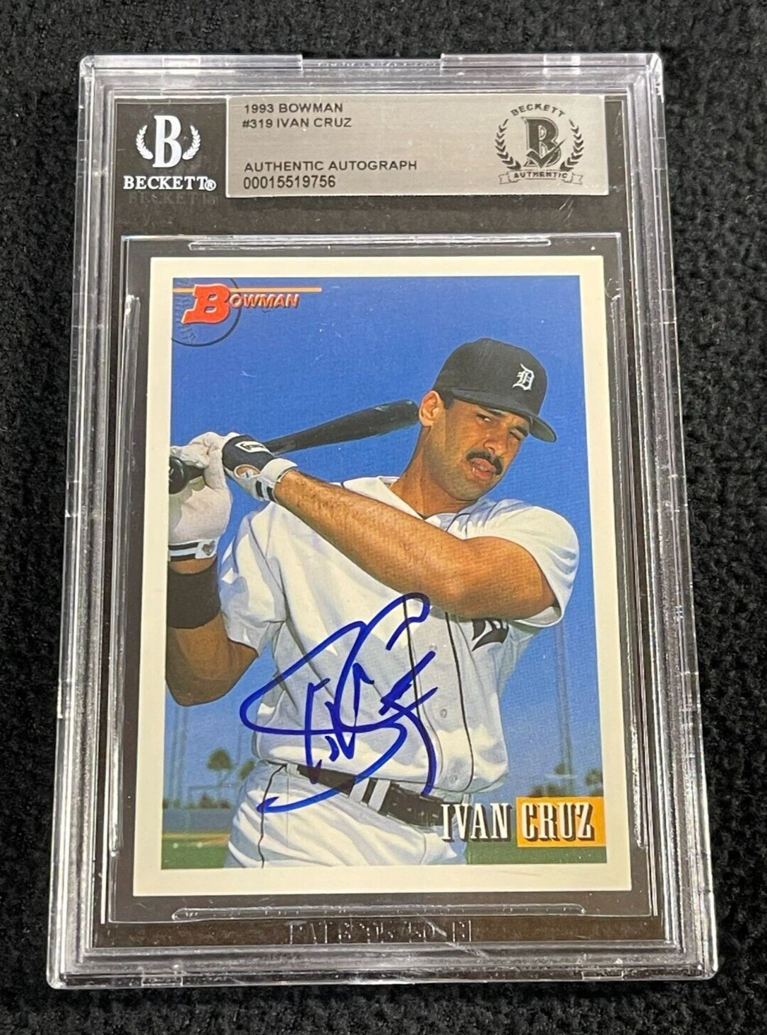 Ivan Cruz Signed 1993 Bowman Card #319 BAS Certified Detroit Tigers
