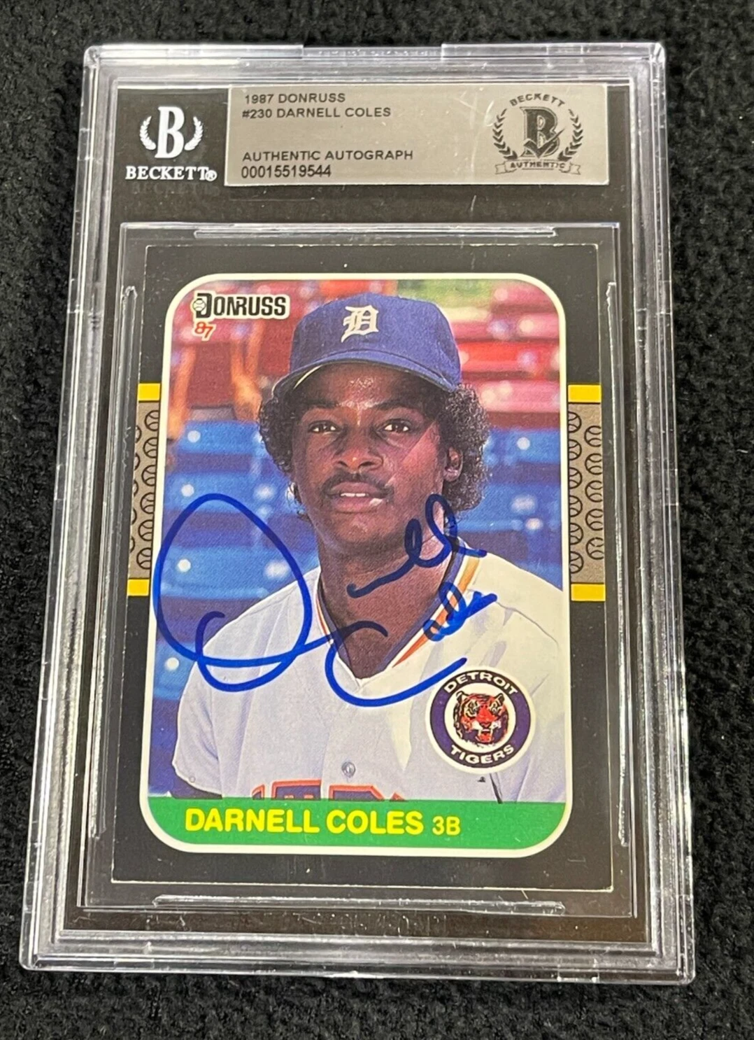 Darnell Coles Signed 1983 Donruss Card #230 BAS Certified Detroit Tigers
