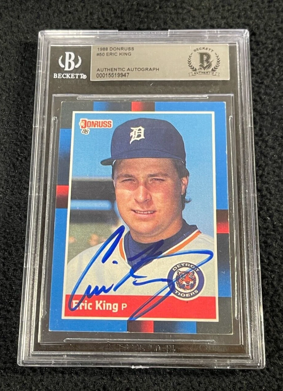 Eric King Signed 1988 Donruss Card #50 BAS Certified Detroit Tigers
