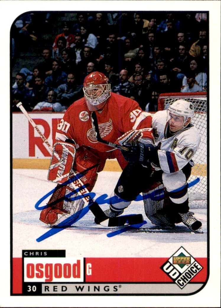 Chris Osgood Signed 1998/99 UD Choice Card #74 Detroit Red Wings
