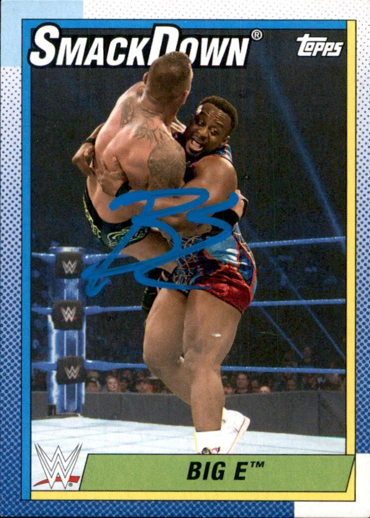 Big E Signed 2021 Topps WWE Smack Down Card #52 New Day
