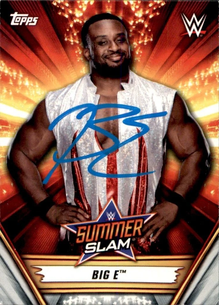 Big E Signed 2019 Topps WWE Summer Slam Card #31 New Day
