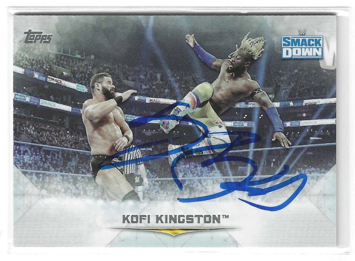 Kofi Kingston Signed 2020 Topps WWE Undisputed Smack Down Card #38 New Day
