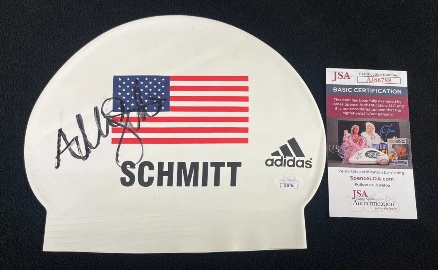 Allison Schmitt USA Swimmer Summer Olympics Signed Swim Cap JSA COA
