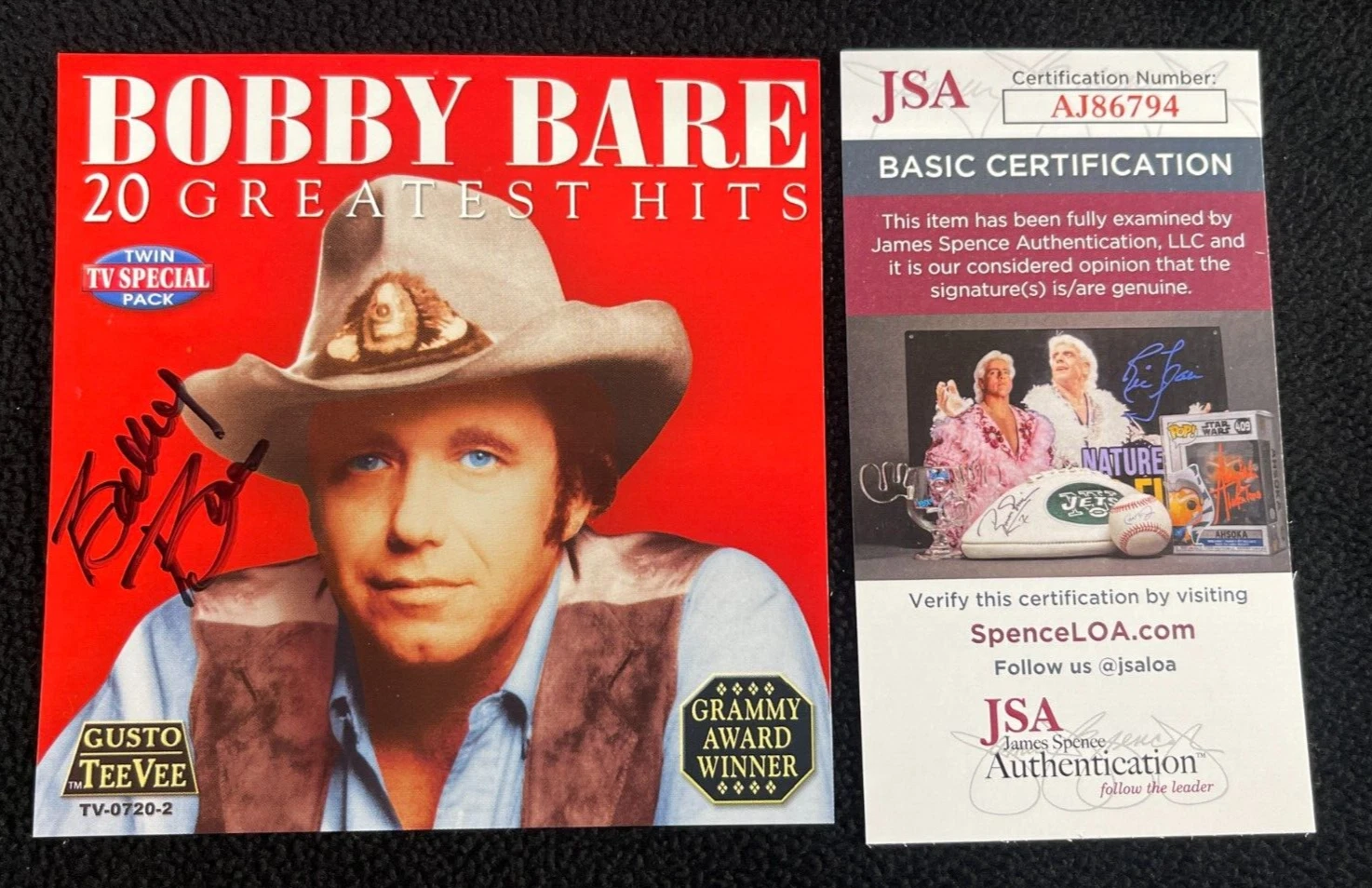 Bobby Bare Signed 20 Greatest Hits CD Insert JSA COA
