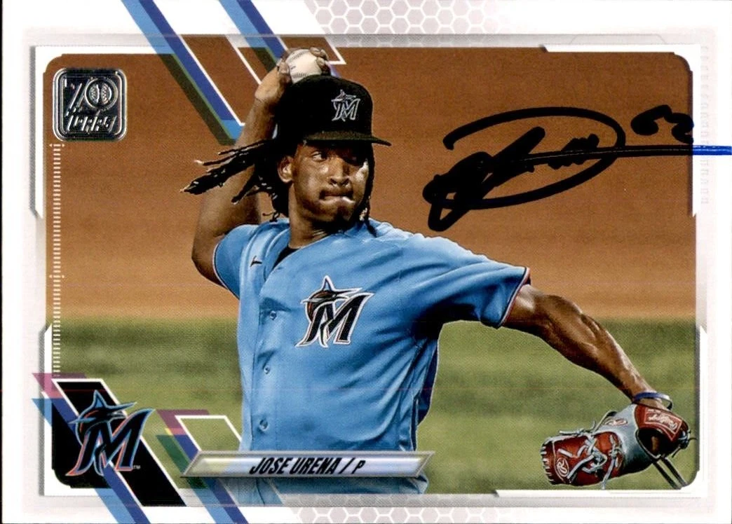 Jose Urena Signed 2021 Topps Card #134 Detroit Tigers
