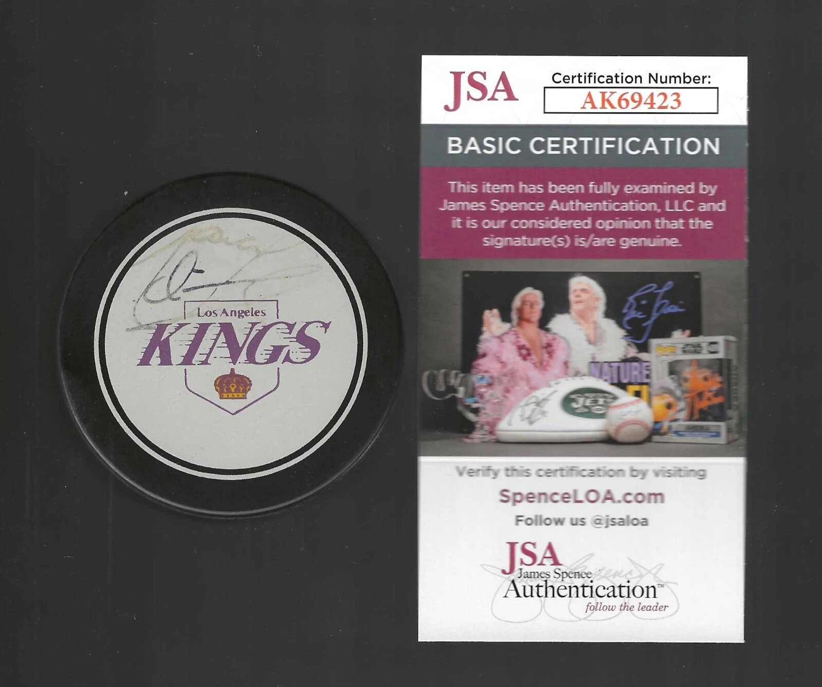 Marcel Dionne Signed Los Angeles Kings Trench Official Game Puck JSA COA LA
