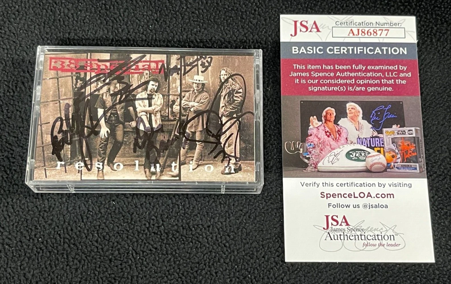 38 Special Signed Resolution Cassette Tape Insert Signed By 5 JSA COA
