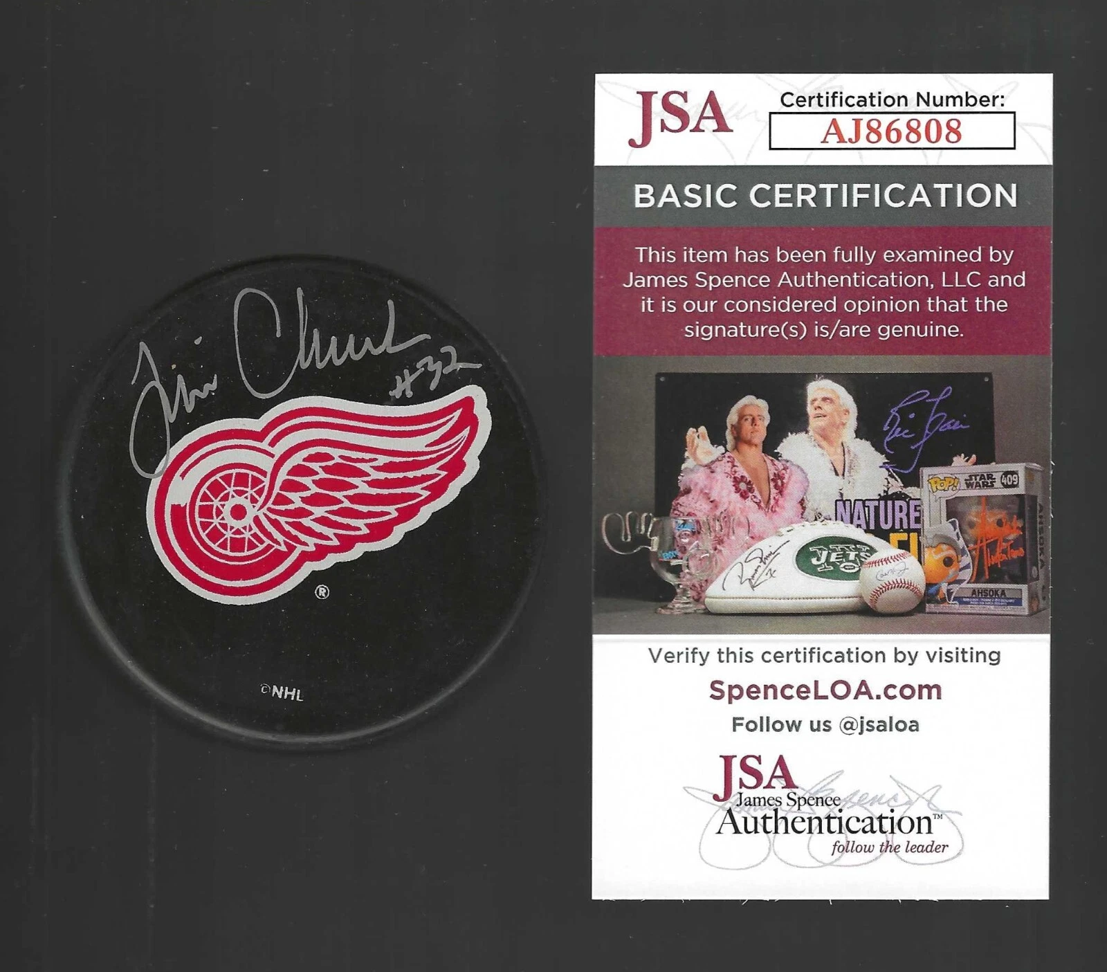 Tim Cheveldae Signed Detroit Red Wings Souvenir Puck JSA COA
