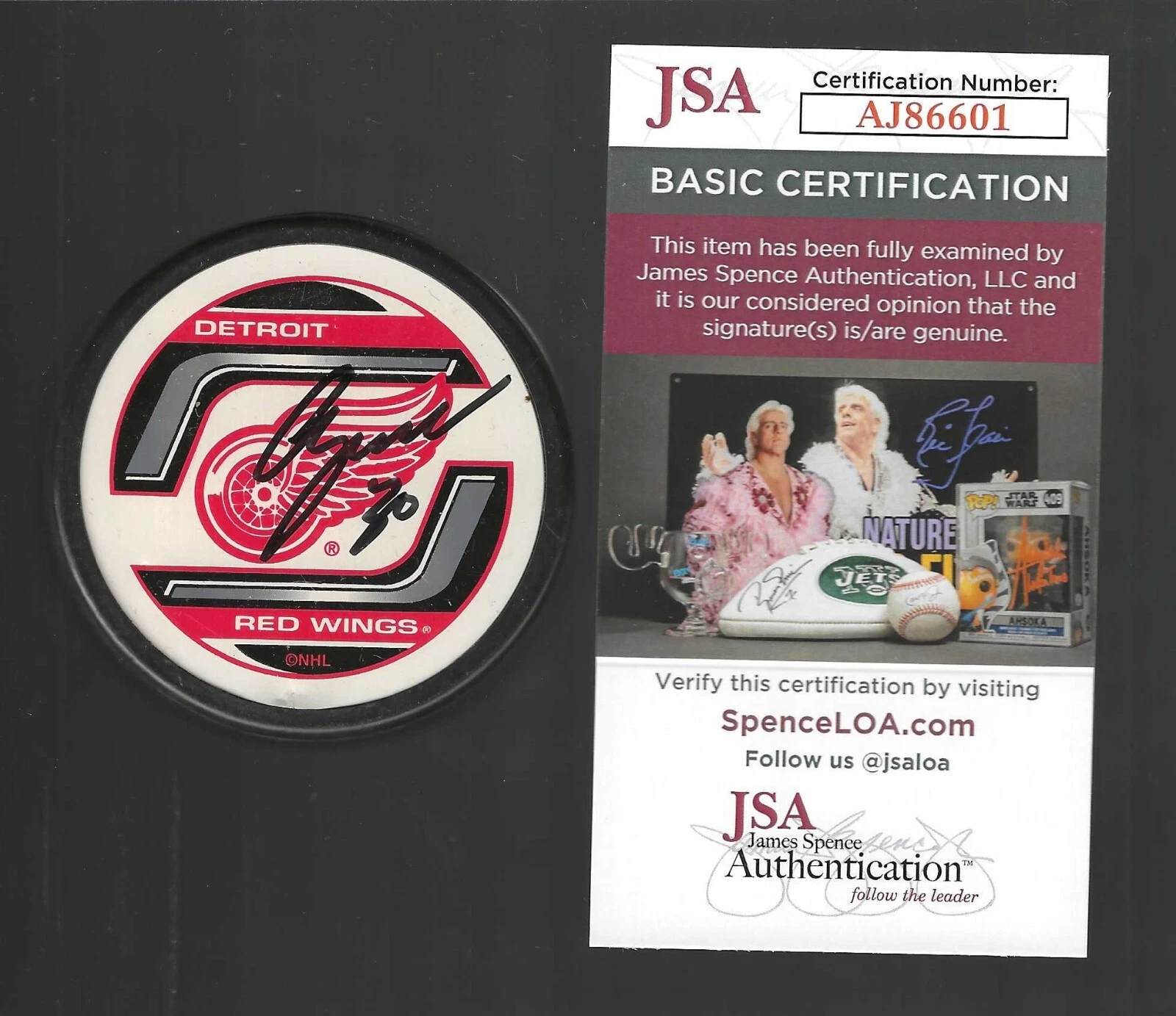 Chris Osgood Signed Detroit Red Wings Souvenir Puck JSA COA AJ86601
