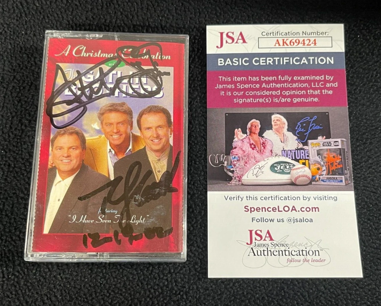 Larry Gatlin & The Gatlin Brothers Signed A Christmas Celebration Tape JSA COA
