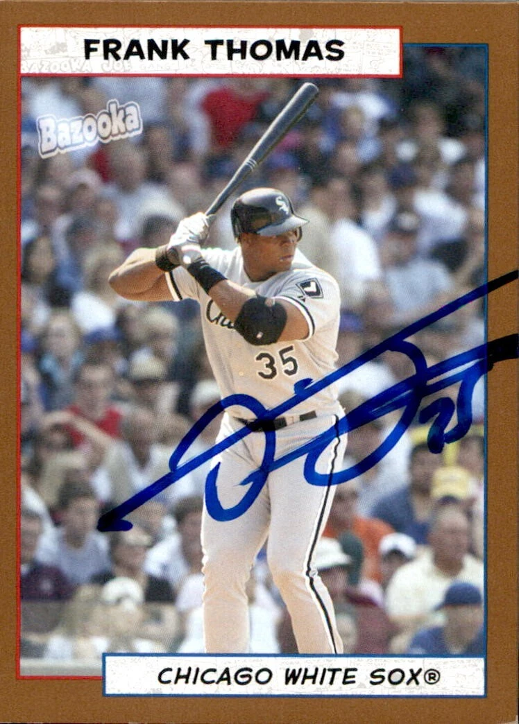 Frank Thomas Signed 2005 Topps Bazooka Gold Chunks Card #65 Chicago White Sox
