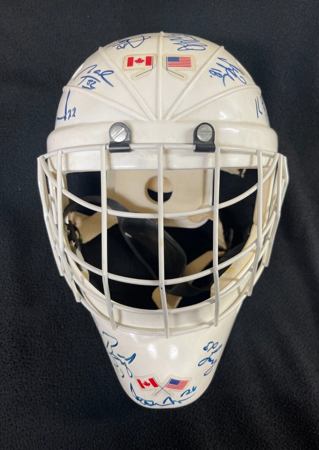2001-02 World Junior Championship Stars Multi-Signed Goalie Mask JSA COA
