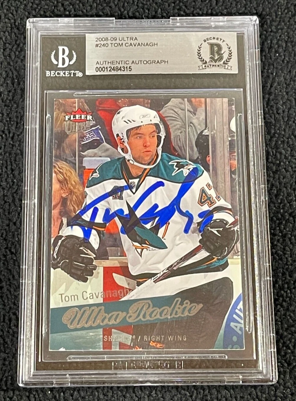 Tom Cavanagh Signed 2008/09 Ultra Rookie Card #240 BAS Certified Sharks
