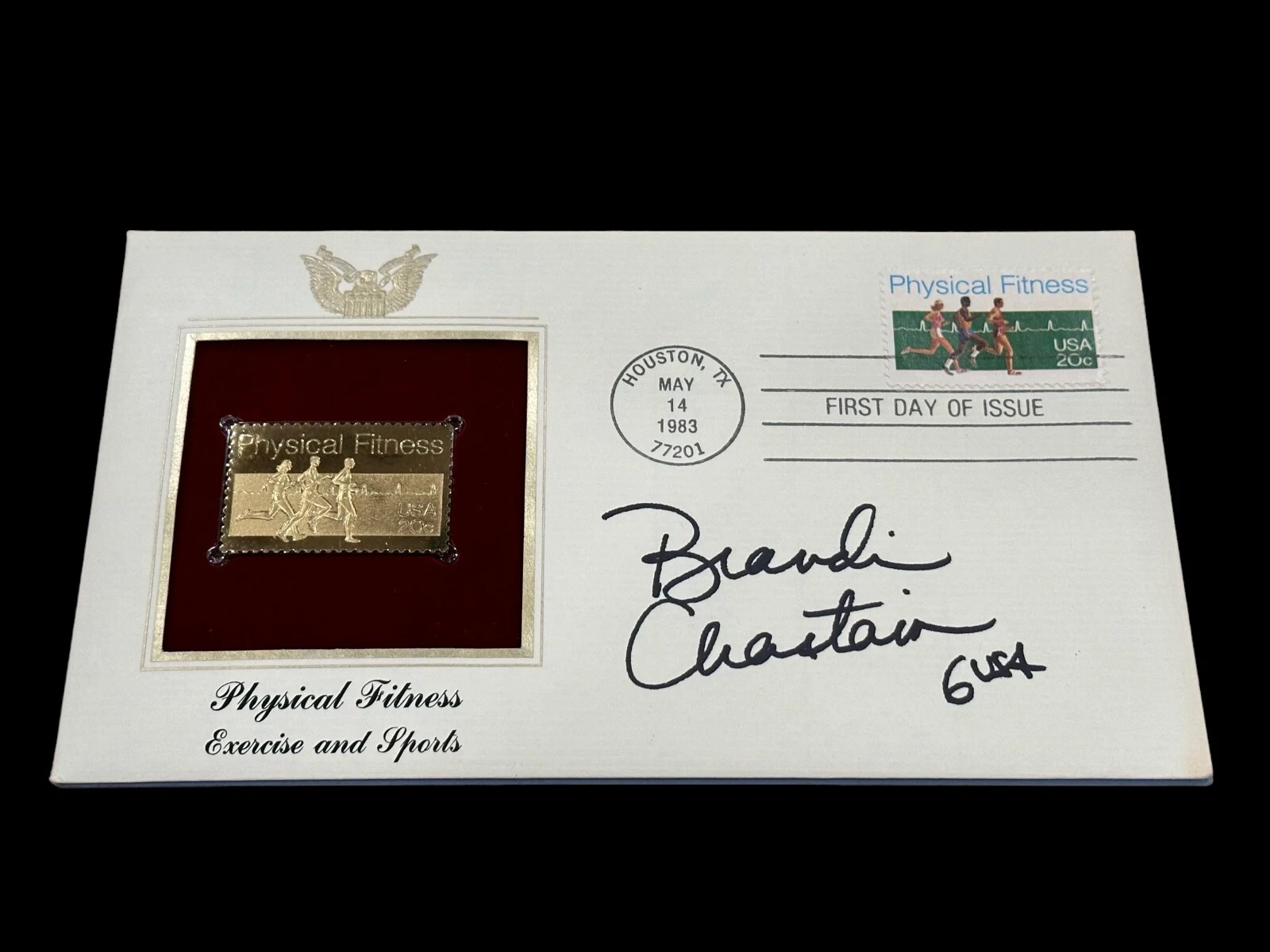 Brandi Chastain US Olympic Gold World Cup Champ Soccer Signed Autograph Gold FDC
