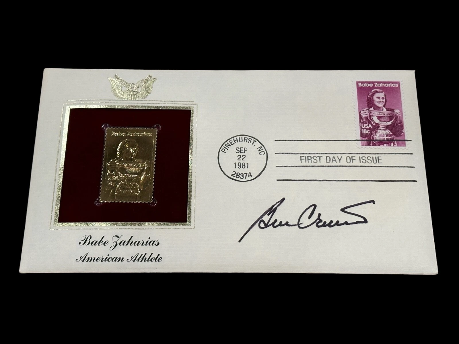 Ben Crenshaw PGA 2x Masters Golf Ryder Cup Champ HOF Signed Autograph Gold FDC
