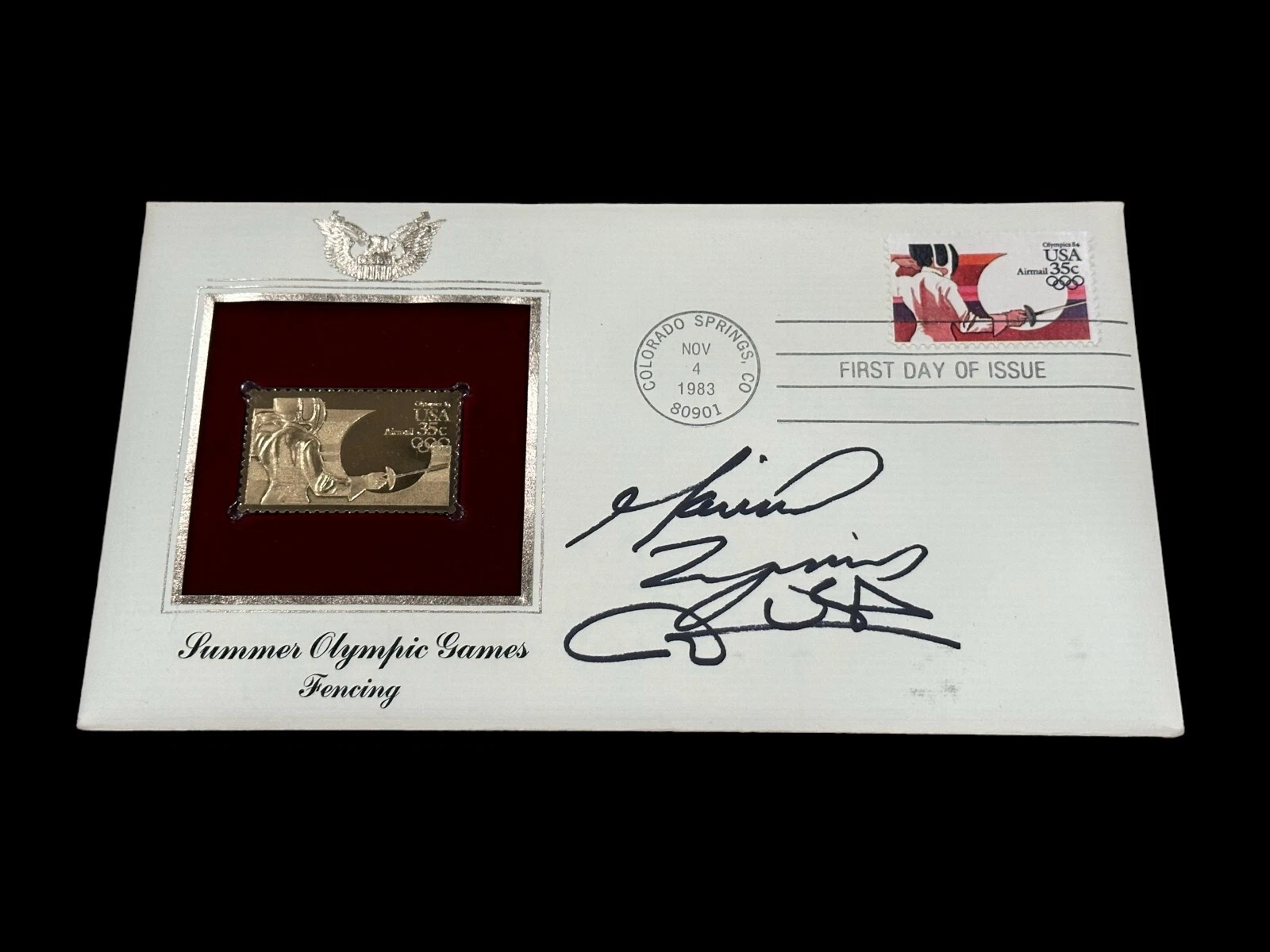 Mariel Zagunis US Olympic Gold Bronze Medal Fencing Sabre Signed Autograph FDC
