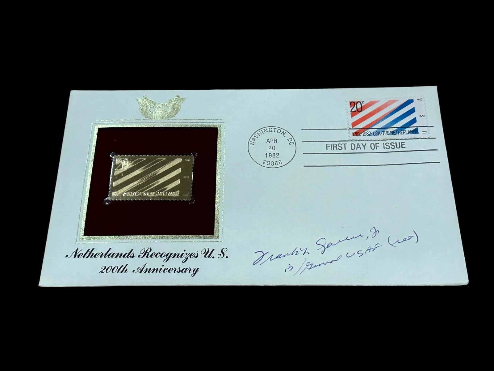 Frank Gailer Jr WWII War Fighter Ace DFC 357th Group Signed Autograph Gold FDC
