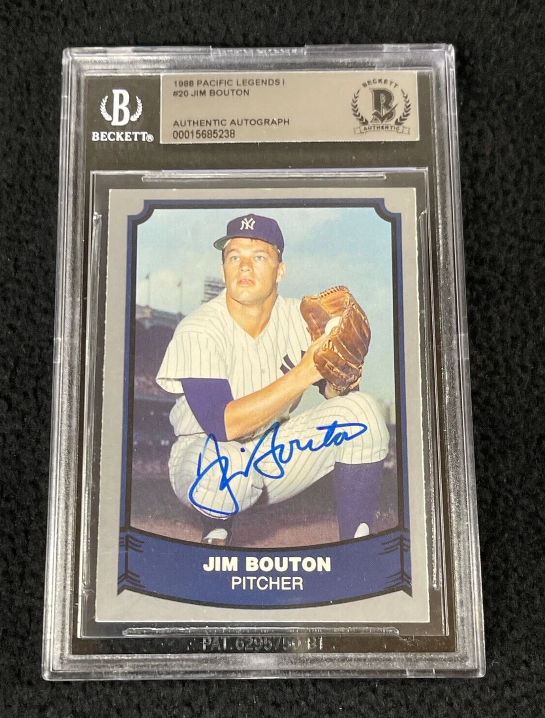 Jim Bouton Signed 1988 Pacific Legends Card #20 BAS Certified New York Yankees
