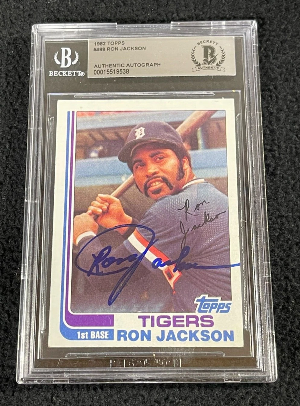 Ron Jackson Signed 1982 Topps Card #488 BAS Certified Detroit tigers
