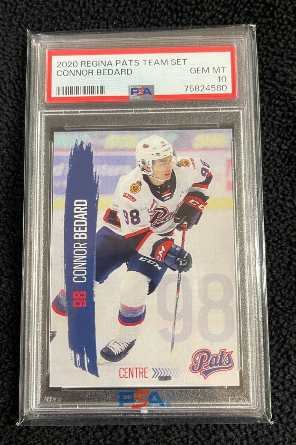 Connor Bedard 2020 Regina Pats Team Issued Rookie 1st Card PSA 10 Blackhawks
