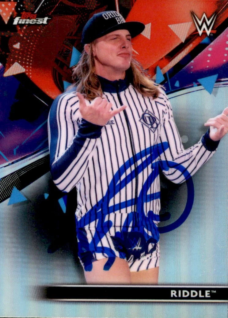 Matt Riddle Signed 2021 Topps Finest WWE Refractor Card #34
