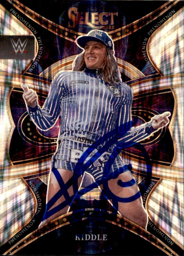Matt Riddle Signed 2022 Panini Select WWE Silver Flash Prizm Card #24
