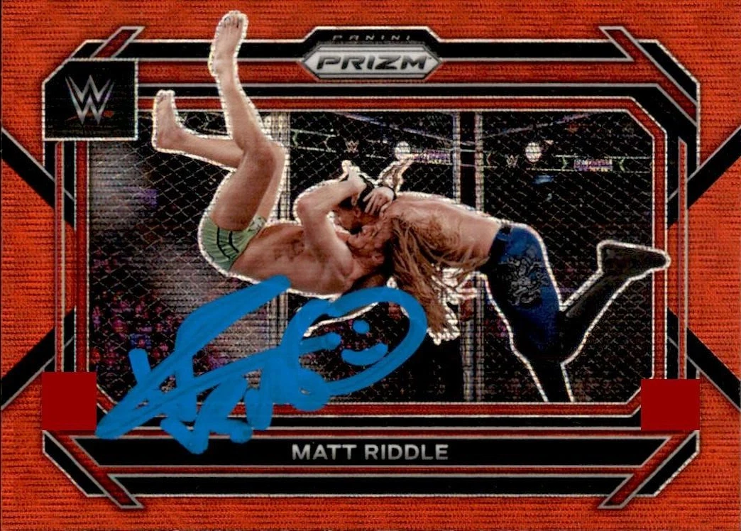 Matt Riddle Signed 2023 Panini Select WWE Red Prizm Card #75

