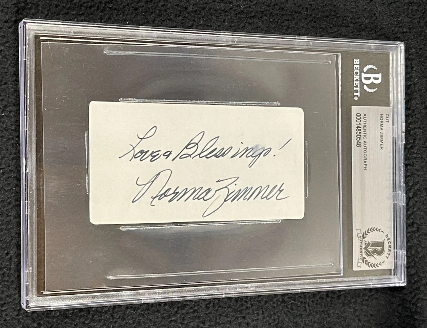 Norma Zimmer Signed Cut Autograph Beckett Certified The Lawrence Welk Show
