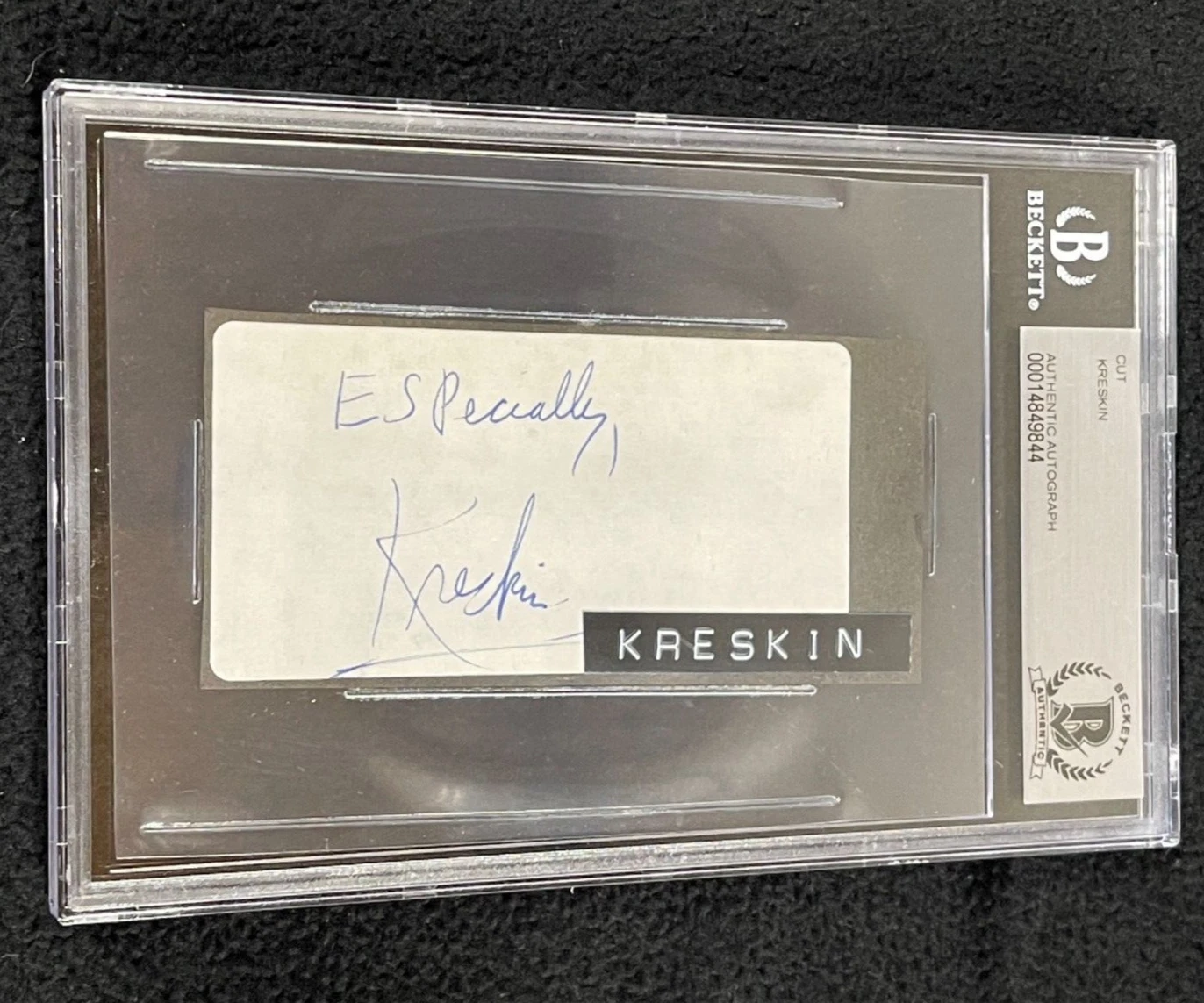 The Amazing Kreskin Signed Cut Autograph Beckett Certified
