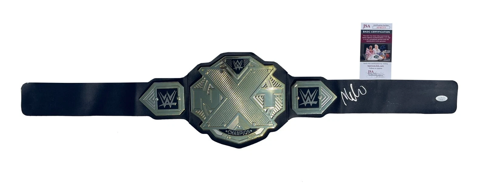 Carmelo Hayes Signed WWE NXT Championship Toy Belt JSA COA
