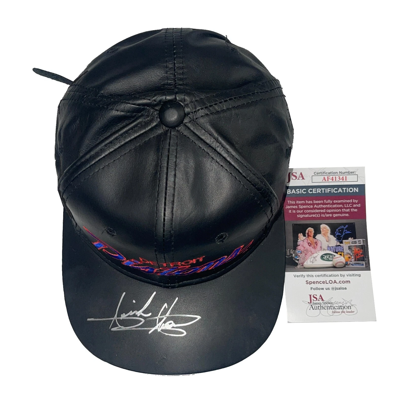 Isiah Thomas Signed Detroit Pistons Leather Hat JSA COA
