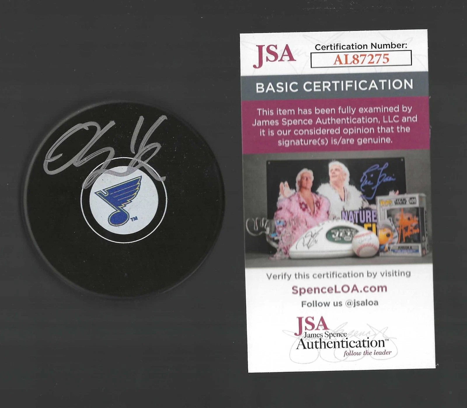 Otto Stenberg Signed St Louis Blues Puck JSA COA
