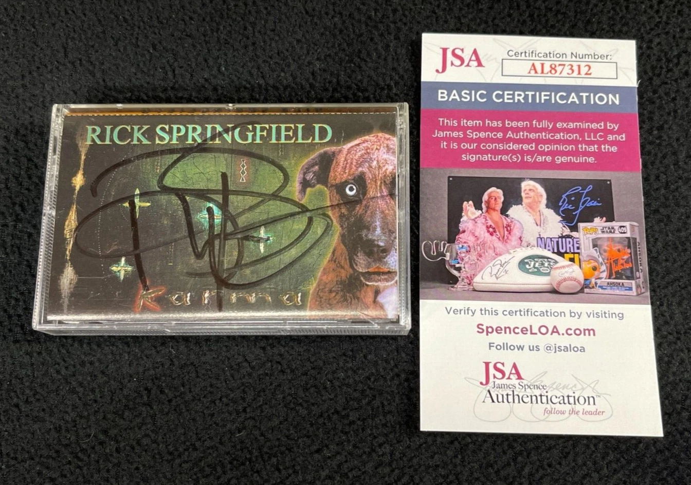 Rick Springfield Signed Karma Cassette Tape Insert JSA COA
