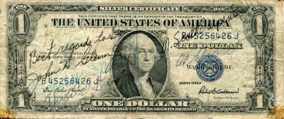 Mercury 7 Seven Astronaut Gus Grissom Glenn Slayton Alan Shepard Rare Signed JSA
