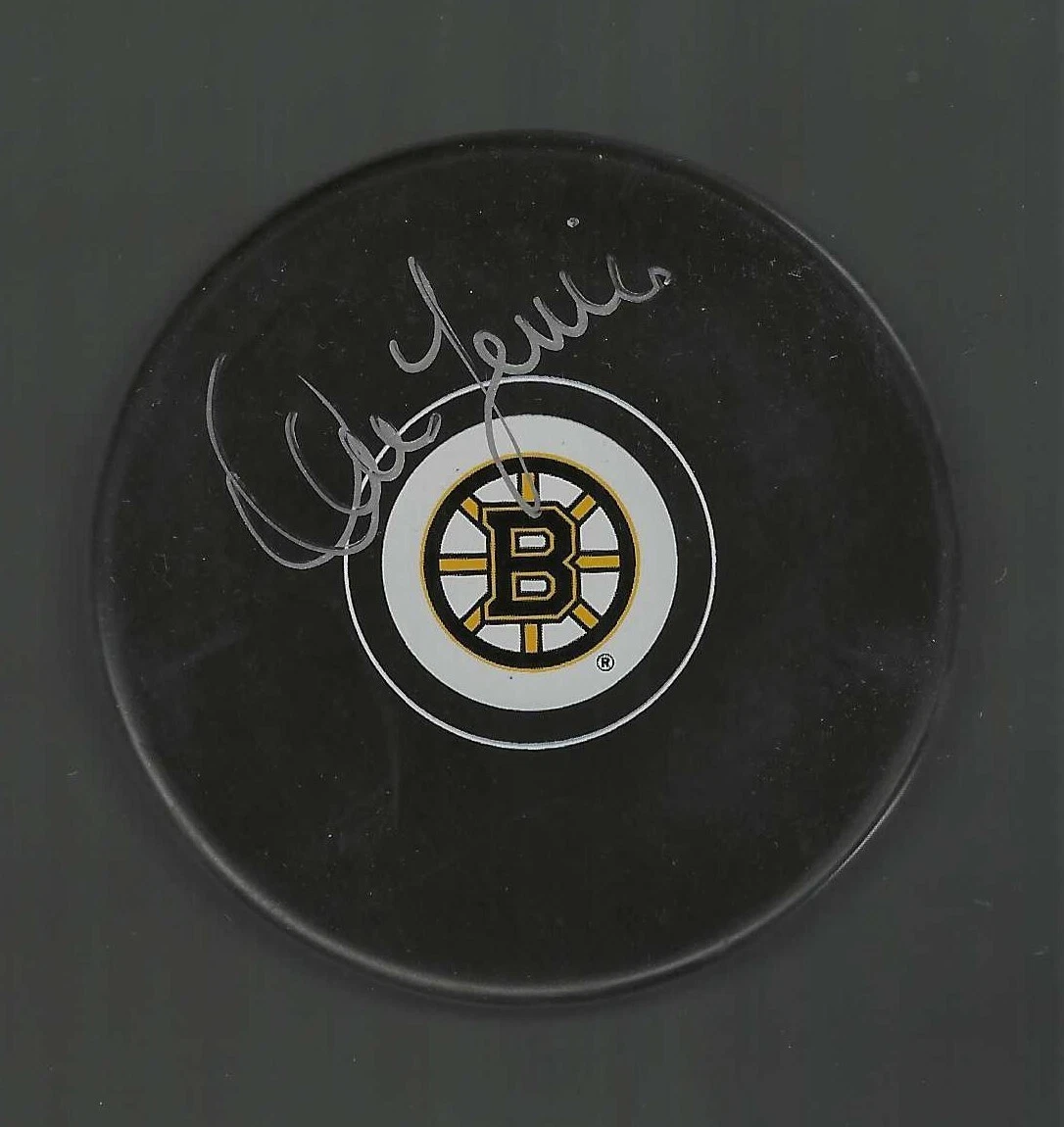 Dave Lewis Signed Boston Bruins Puck

