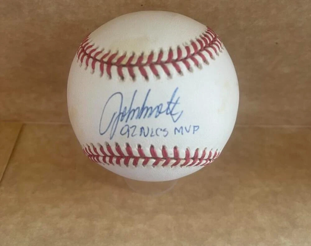 JOHN SMOLTZ 92 NLCS MVP SIGNED AUTOGRAPHED N.L.BASEBALL BECKETT AUTH
