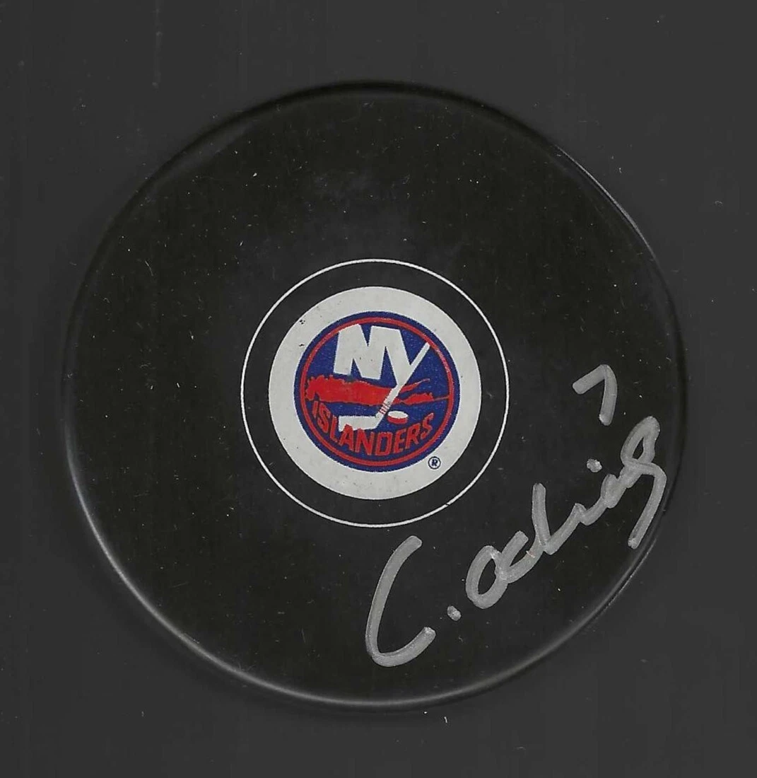 Calle Odelius Signed New York Islanders Puck
