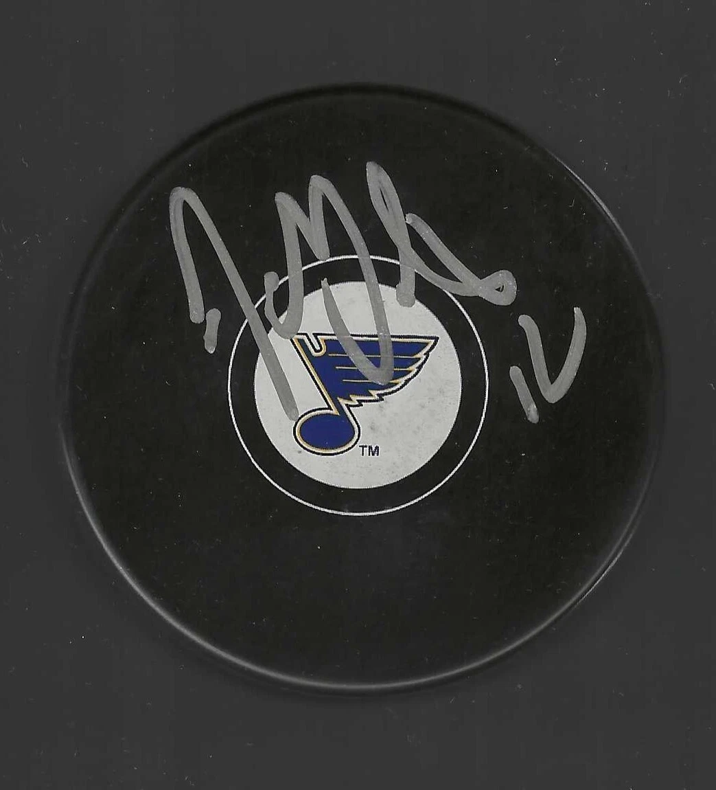 Adam Oates Signed St Louis Blues Puck
