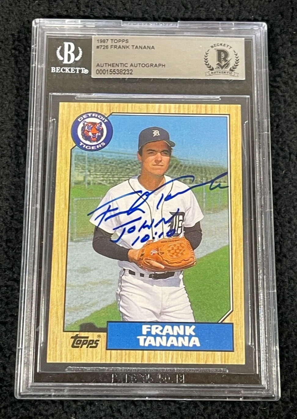 Frank Tanana Signed 1987 Topps Card #726 BAS Certified Detroit Tigers
