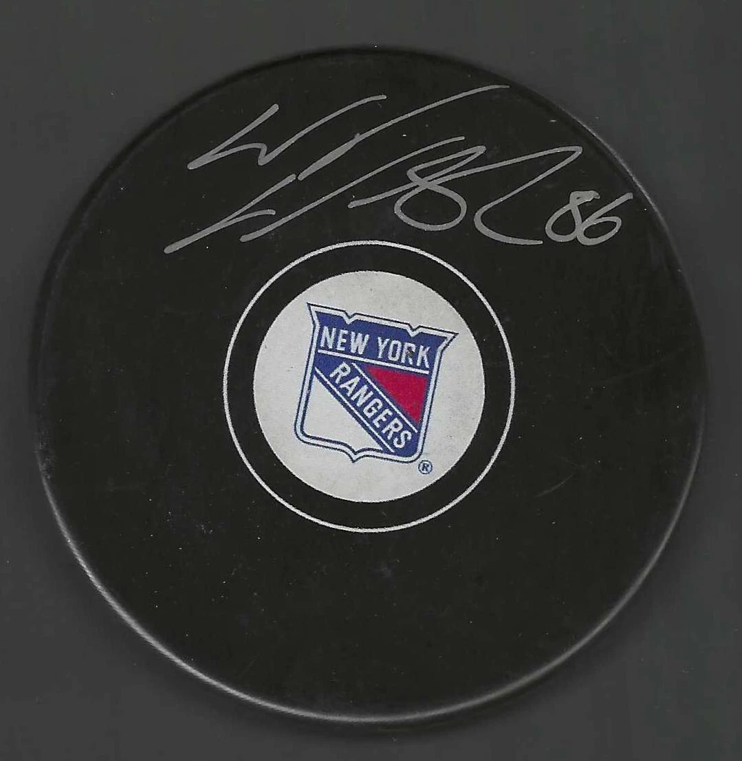 WOJTEK WOLSKI SIGNED NEW YORK RANGERS PUCK COLLECTIBLE MEMORABILIA