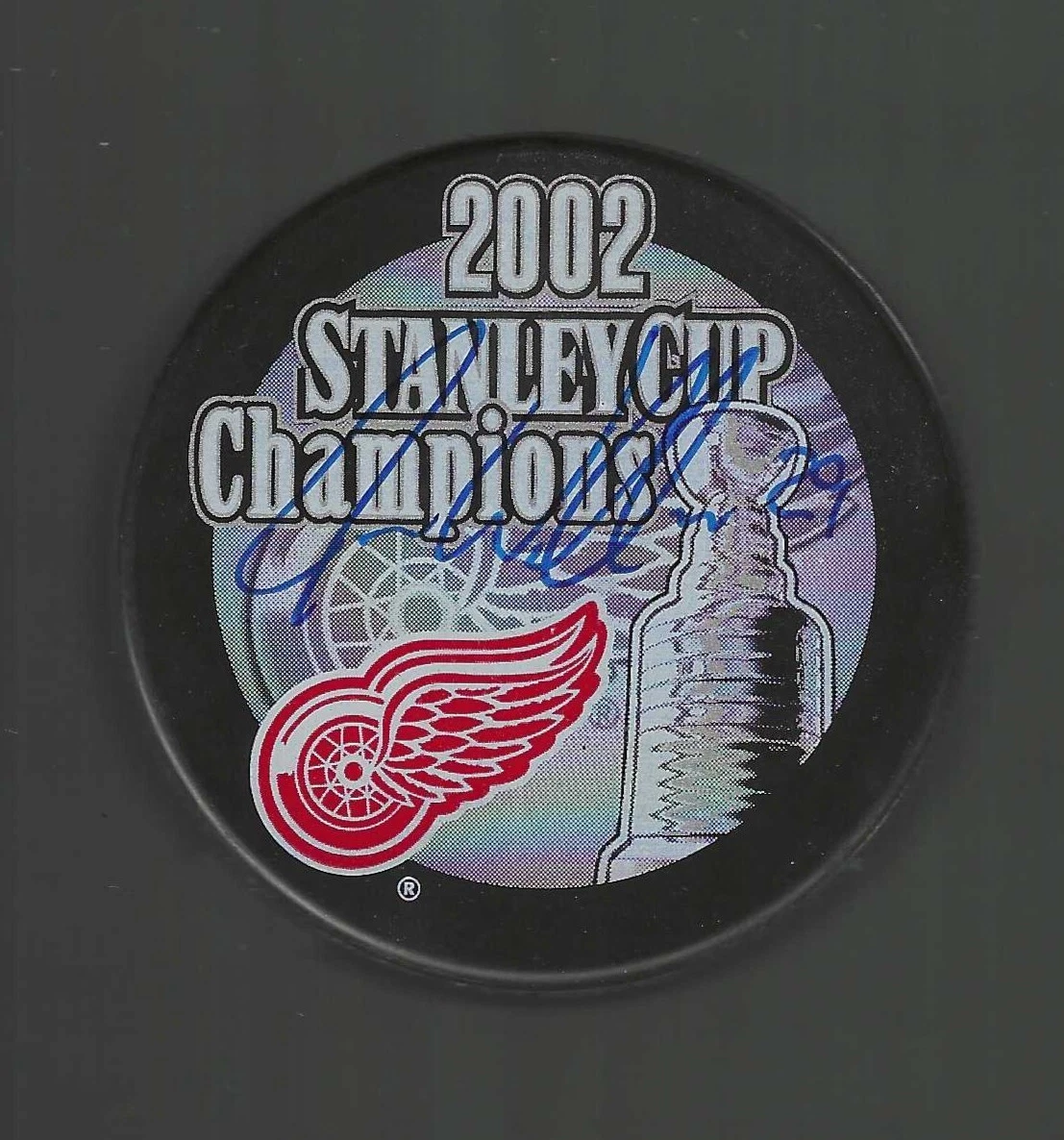 Jason Williams Signed Detroit Red Wings 2002 Stanley Cup Champions Puck
