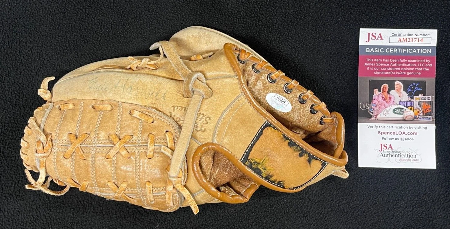 Ernie Harwell Signed Baseball Glove Mitt Detroit Tigers JSA COA
