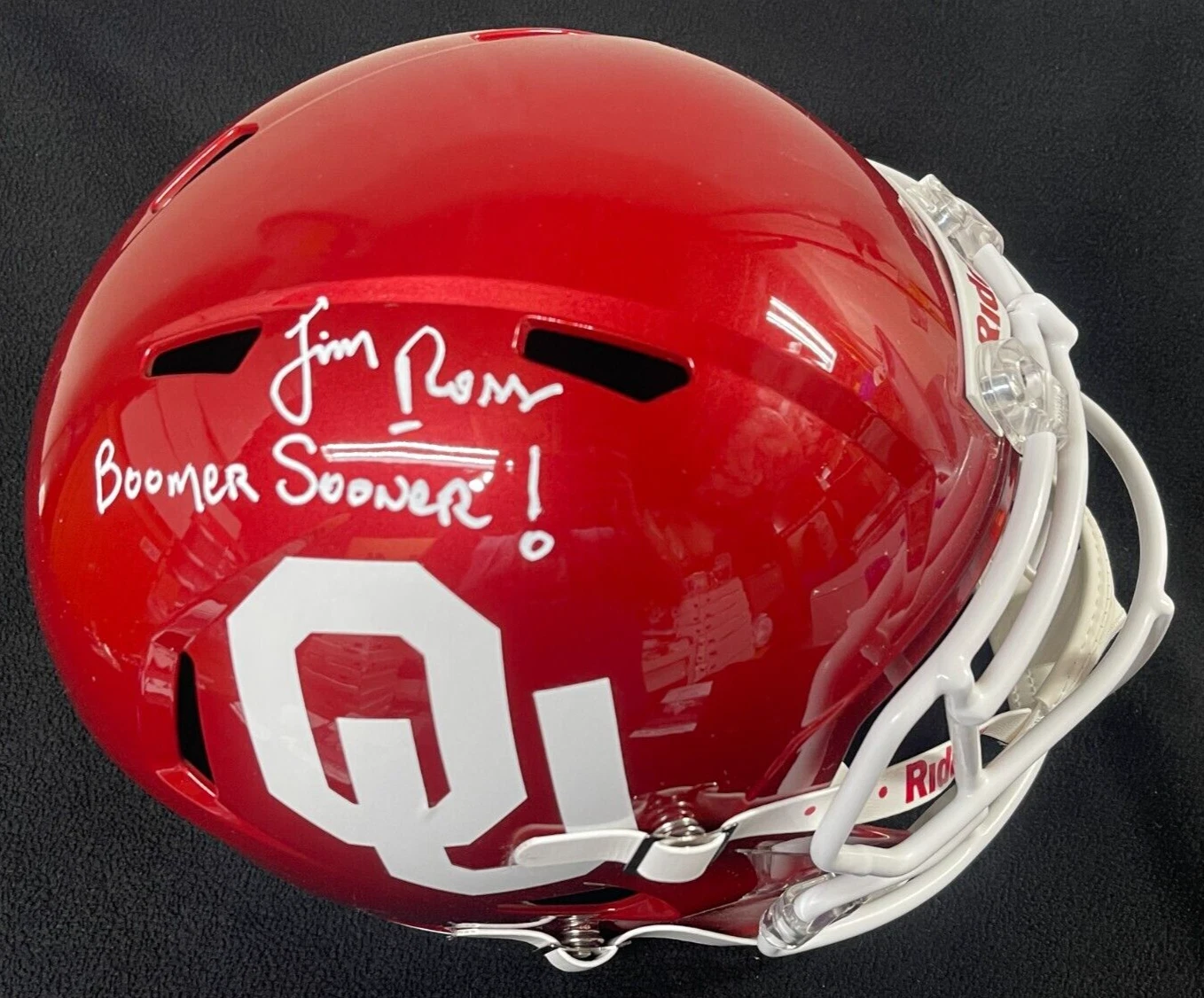 Jim Ross Signed & Inscribed Oklahoma Sooners Full Size Helmet WWE AEW JSA COA
