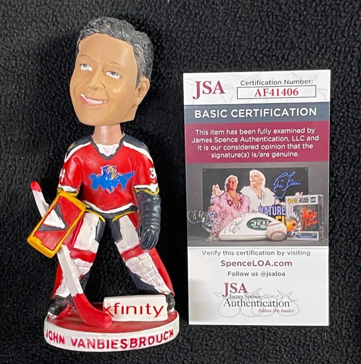 John Vanbiesbrouck Signed Florida Panthers Bobblehead Figure JSA COA
