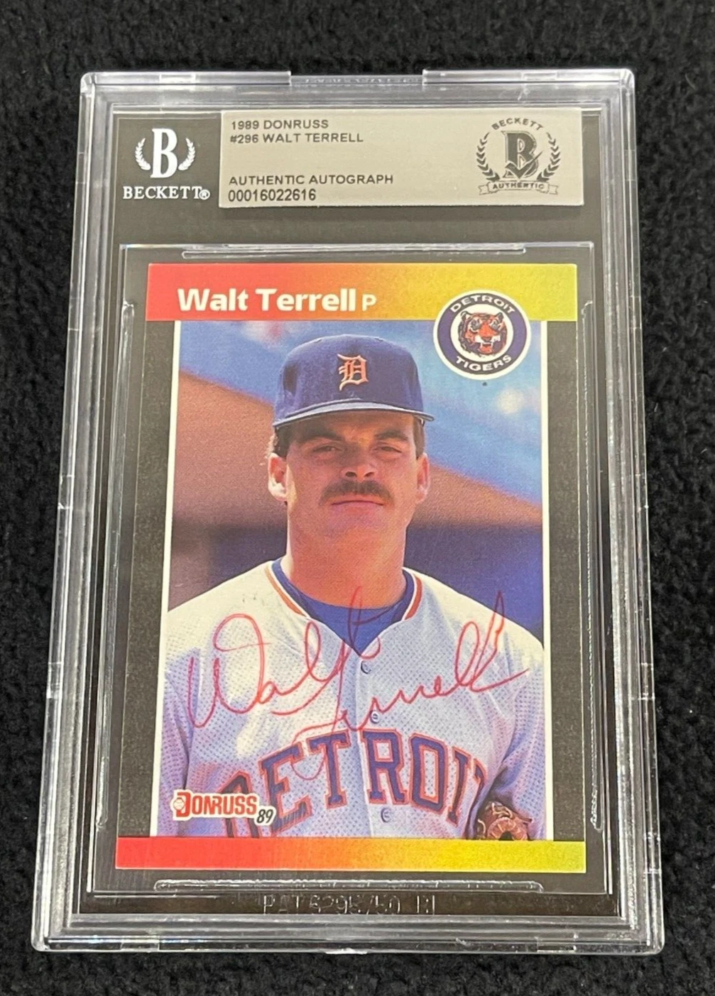 Walt Terrell Signed 1989 Donruss Card #296 BAS Certified Detroit Tigers
