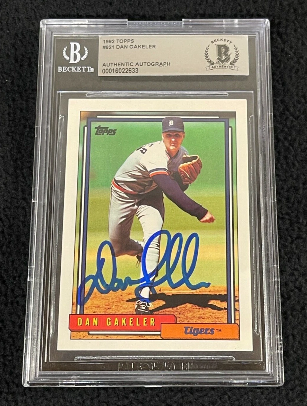Dan Gakeler Signed 1992 Topps Card #621 BAS Certified Detroit Tigers
